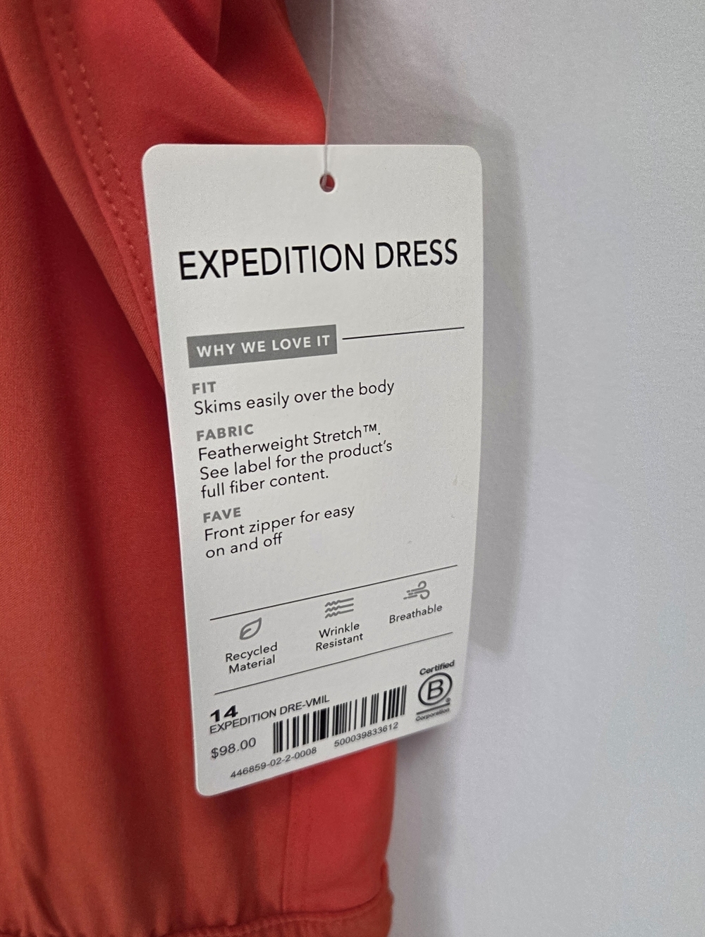 Athleta Expedition Dress Orange Size 14 New! - Picture 6 of 7